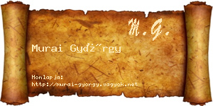 Murai György névjegykártya