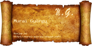 Murai György névjegykártya